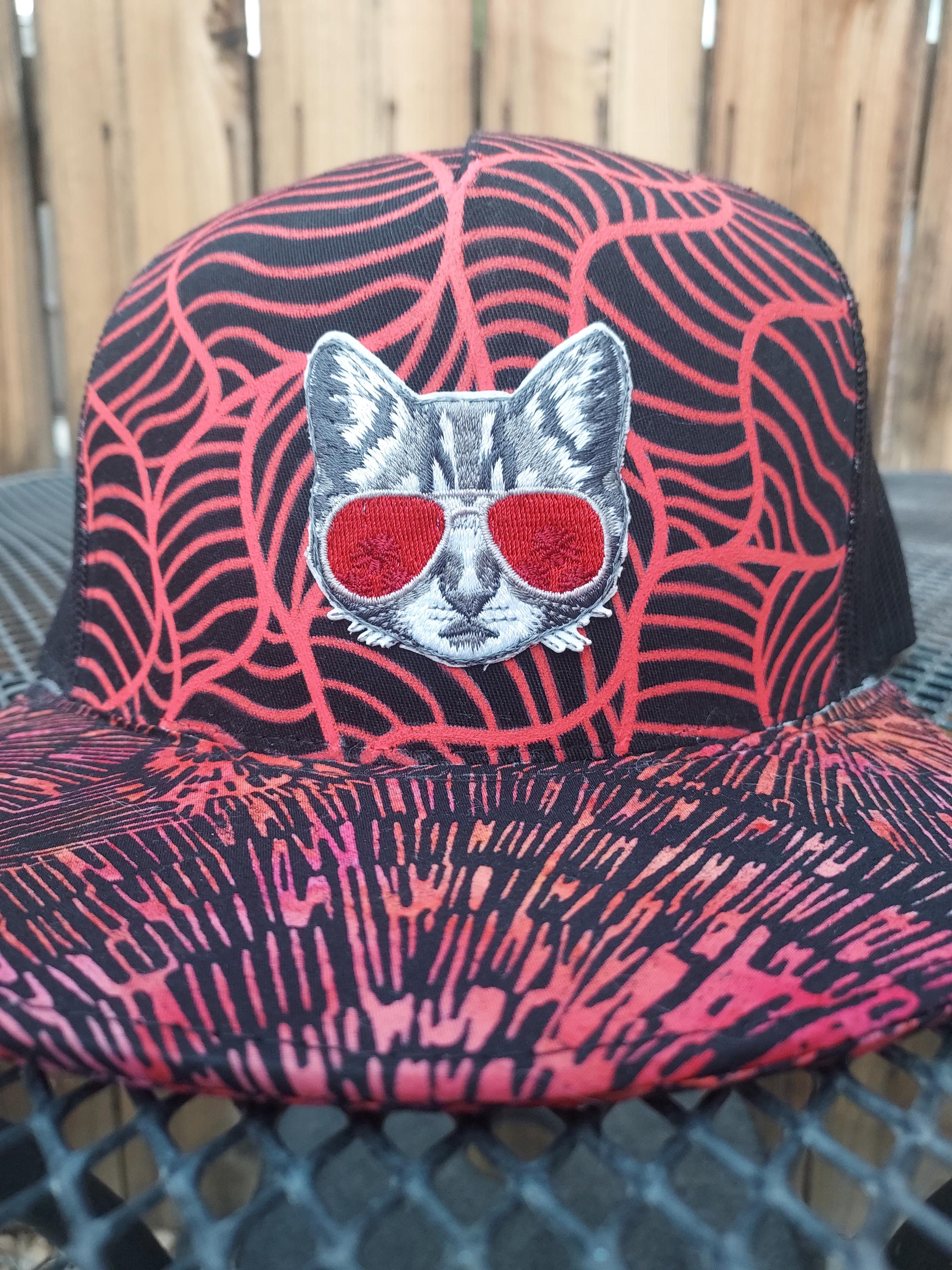 Cool Cat - Hand Painted Pattern With Customized Fabric Brim  display picture 2