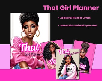 PLR Black Girl Planner, That Girl Planner, Digital Journal, Resell Monthly Planner, Goals and Trackers, Passive income, PLR