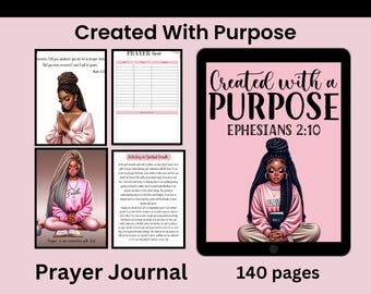 Prayer Journal. Bible Study Journal, Faith Journal, Hyperlinked Bible Journal, Canva Template Journal, Journal prompts, PLR digital journal
