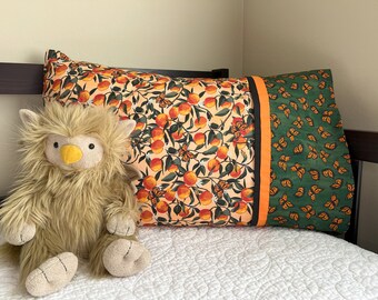 Monarch Butterfly and Orange Blossom Standard Size Pillowcase Home Decor Fall Home Decor Candy Bag Novelty Gift