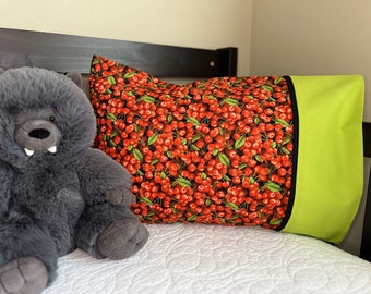 Summer Cherries Travel Size Pillowcase 12x20 inches