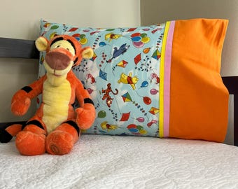 Let's Fly a Kite Winnie the Pooh and Friends 100 Acre Wood Standard Size Pillowcase Novelty Gift Kids Room Decor Disney Vacation Travel Case
