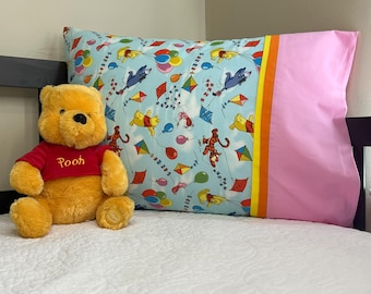 Let's Fly a Kite Winnie the Pooh and Friends 100 Acre Wood Standard Size Pillowcase Novelty Gift Kids Room Decor Disney Vacation Travel Case