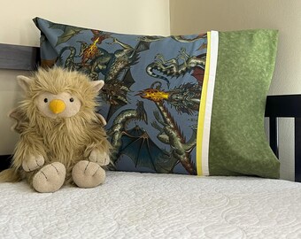 Dungeons and Dragons Fire Breathing Dragon in Green Scales Standard Size Pillowcase Novelty Gift