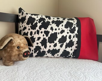Red Cow Print Standard Size Pillowcase Home Decor Candy Bag  Novelty Gift