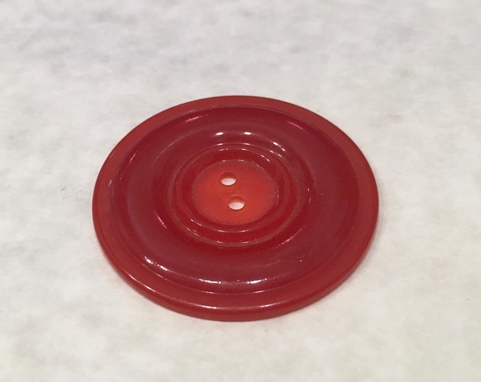 Very Large Vintage Red Button, Buttons, Vintage Buttons, Red Sewing