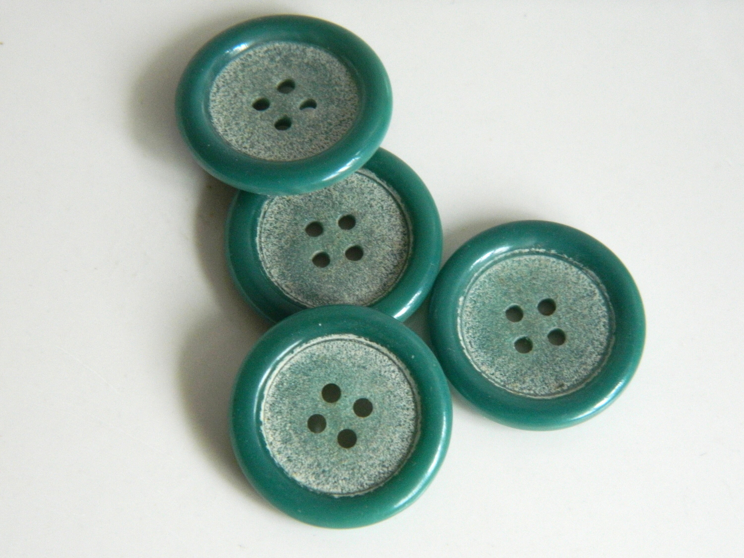 Set of 4 Vintage 1930's Green Plastic Buttons, Craft Buttons, Green ...