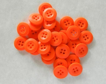 Orange Buttons-Set of 36 Orange Buttons, New Buttons, Craft Buttons, Orange Craft Buttons, Sewing Buttons, Orange Sewing Buttons, 5/8"