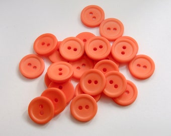 Set of 24 Vintage Orange Buttons, Set of buttons, buttons, orange buttons, vintage orange buttons,Orange set of buttons, Small buttons 7/16"