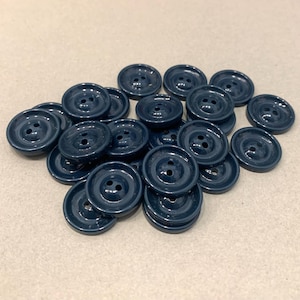 24 Vintage Dark Blue Plastic Buttons-1930&#39;s buttons-Great for Crafts, Sewing, Quilting and other crafts-Unused condition-Great value-5/8&quot;