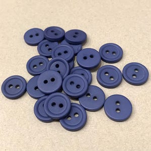 24 Vintage Blue Plastic Buttons-1970&#39;s buttons-Great for Crafts, Sewing, Quilting and other crafts-Unused condition-Great value-7/16&quot;