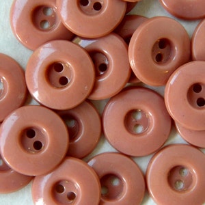 Vintage Buttons, Set of 24 Small Vintage 1930s Pink Plastic Buttons, Buttons, Pink Buttons, Pink Button Sets, Craft Buttons, Pink  5/8"