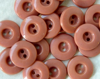 24 Small Vintage 1930s Pink Plastic Buttons-Great for sewing, knitting, crochet, art or other creative craft projects-5/8" across