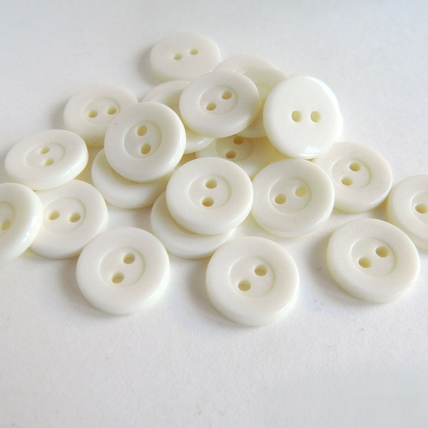 Vintage Pure White Buttons-24 in the set-1950's Buttons-Great for Crafts, Sewing, Quilting-Like new condition-A real bargain-  9/16" -