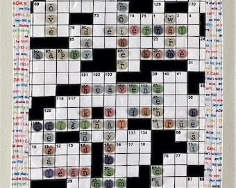 Handmade Quilt -  Quilt - For Mum - "Mother's Day Crossword Puzzle" - 100% cotton