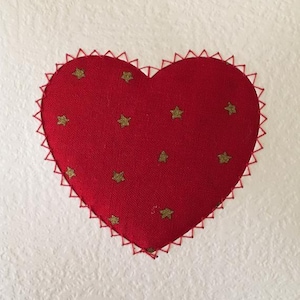 Handmade Cards - Lavender Greeting Card - Valentines - "Stitched Heart" Lavender Sachet