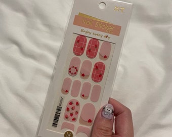 8 STYLES: Cute easy DIY nail stickers, nail wrap, nail art, strawberry, blue bear, and more