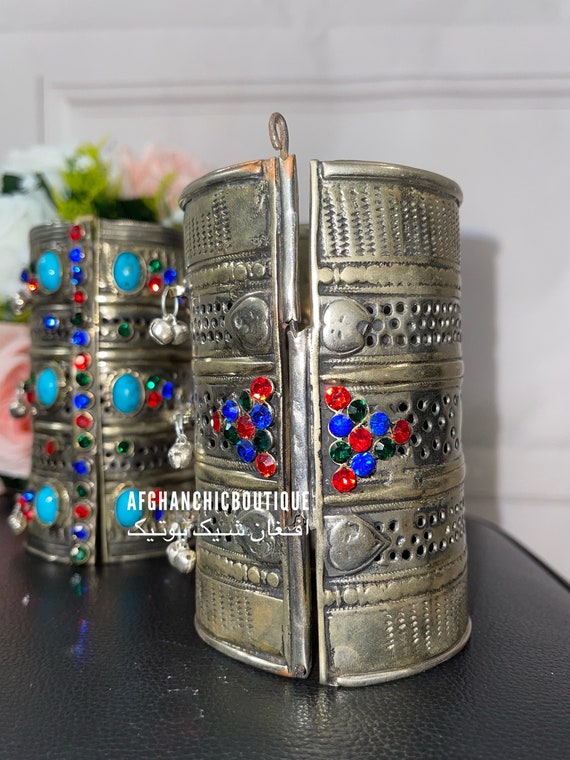 vintage Afghan Cuff. Handmade tribal boho handcuf… - image 2