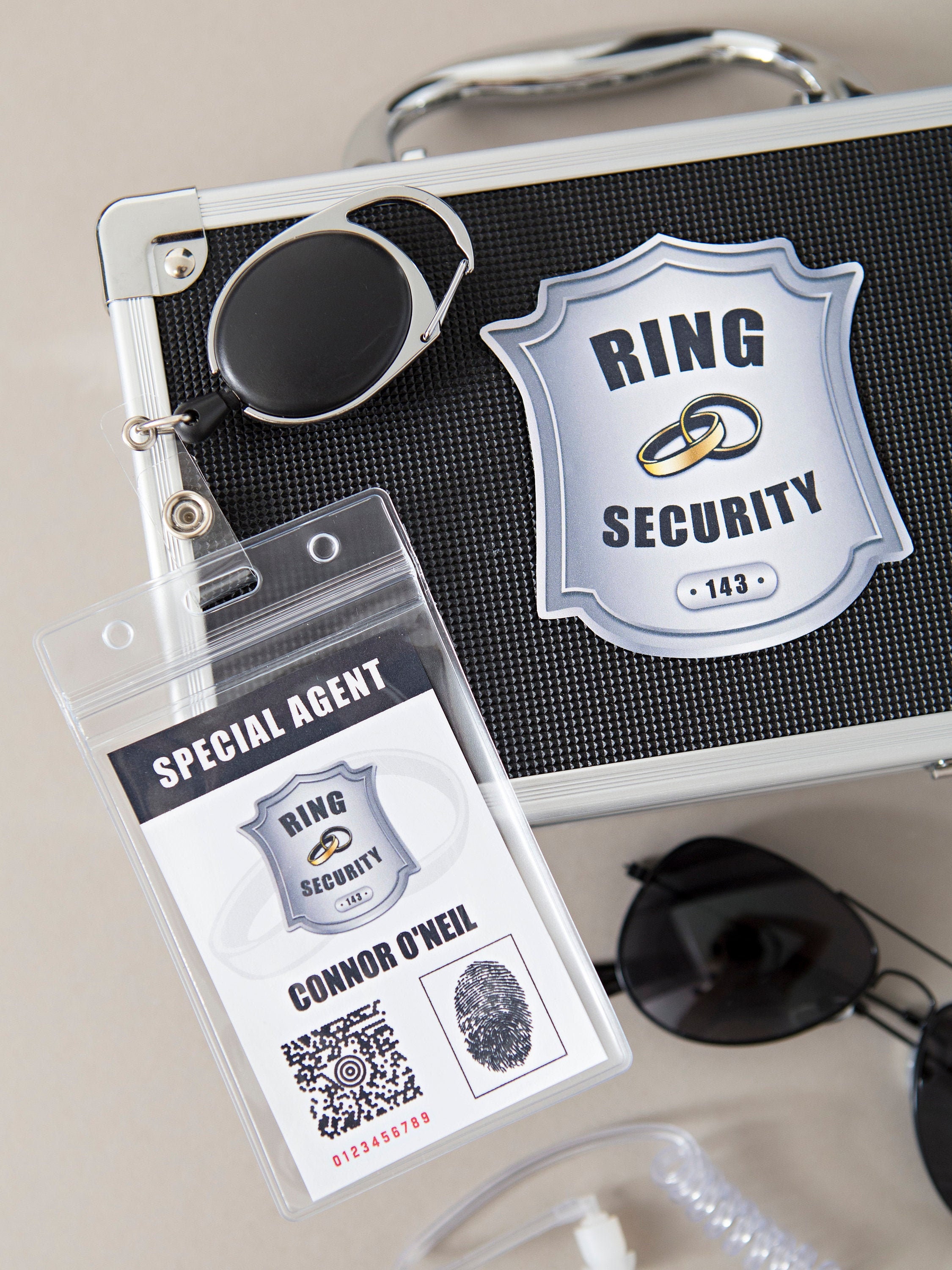 Printable Ring Security ID Badge with editable name and Case Etsy