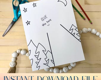 Manualidad fotográfica divertida de abducción extraterrestre para niños (Descarga PDF de 2 páginas)