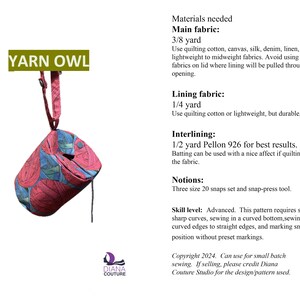 PDF Digital Pattern for Yarn Owl yarn holder image 1