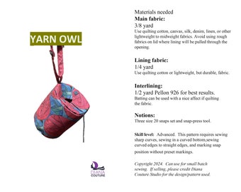 PDF Digital Pattern for Yarn Owl yarn holder