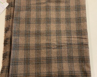 Italian milled 100% wool plaid  fabric