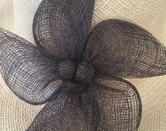 Sinamay  brown flat flower for Millinery Hats and fascinators head wear Supply