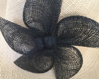 Sinamay  Black flat flower for Millinery Hats and fascinators head wear Supply