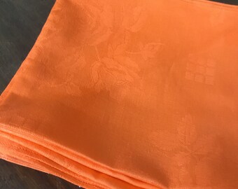 Czech linen/cotton Vintage Orange Napkins x 5 unused