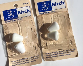 Birch cord puller white plastic x 2 packets