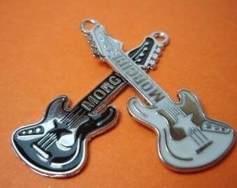 ROCK AND ROLL pair of Guitars Rockabilly black and white