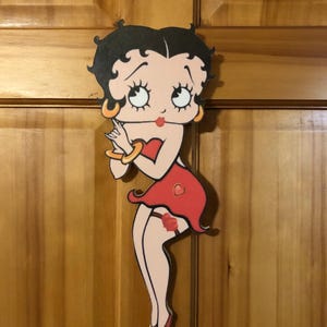 vintage Style Betty Boop wooden hand made plaque sign ready to display with back attached Valentine’s gift idea