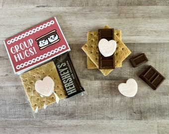 S'mores biglietti di San Valentino e sacchetti regalo