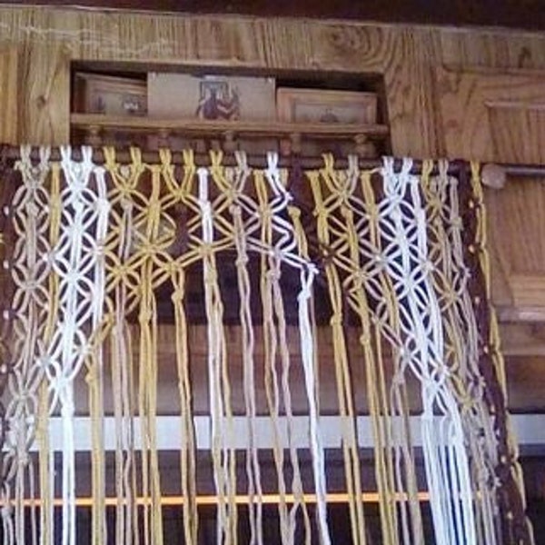 Earthly Cascade Macrame Curtain Pattern