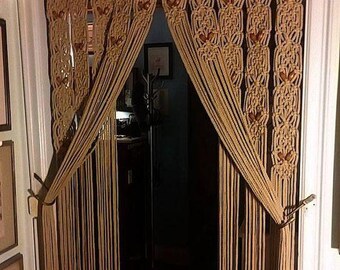 Beaded Arch Door Curtain Privacy Room Divider Fiber Art