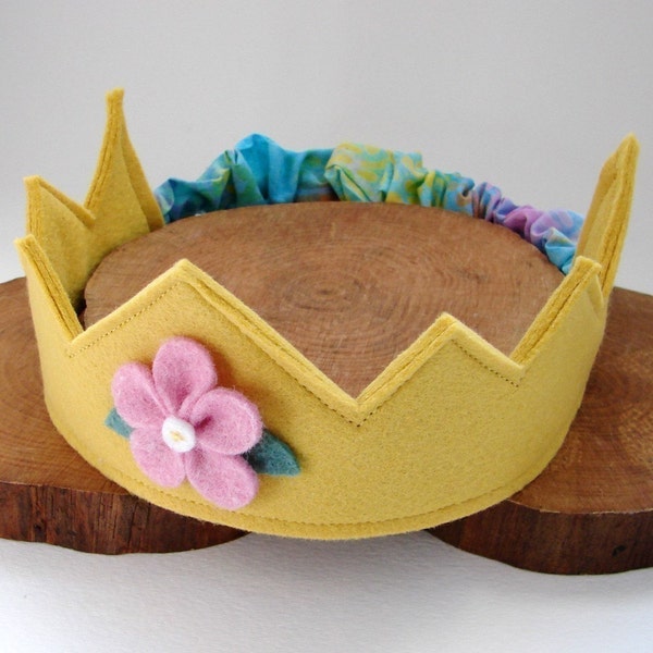 Fairy Child Crown, Wool Felt Crown, Waldorf Crown, Birthday Crown, Flower Crown, Gift for Girl, Dress up Crown, Natural Toys, Waldorf Gift