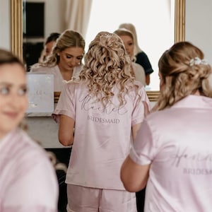 Satin Bridesmaid Pajama Set: Matching Bridal Party PJs