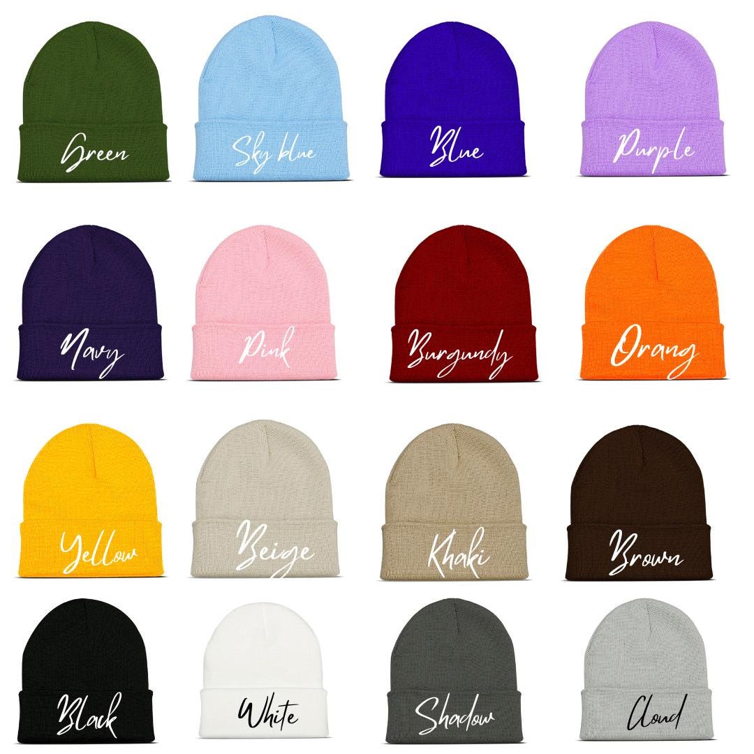 Personalized Embroidered Beanie Winter Hat Classic Beanies for Adults Winter Beanies Warm Hats Custom Beanie Custom Logo/Text Hats