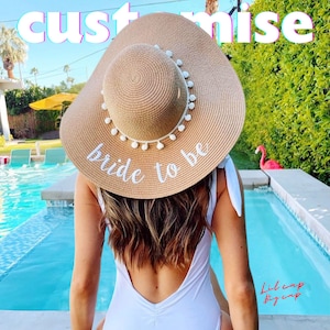 Custom Embroidered Floppy Sun Hat: Bridesmaid Beach Hat