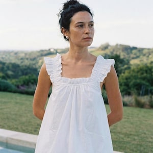 Vitt brudtärnepyjamasset: 100 % förtvättad bomullssovkläder för brudparet