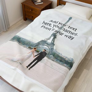 Personalized Velveteen Plush Blanket for Cozy Moments, Custom Text Blanket, Wedding Gift, Home Decor, Unique Anniversary Gift