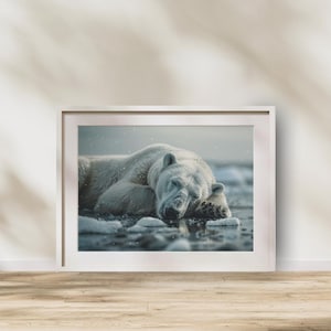 Wild Animal Photography, Polar Bear Wall Art, Wild Animal Print, Nature Lover Decor, Animal Lover Poster, Arctic Wildlife Art