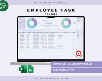 Employee Task Tracker (Excel & Google Sheets) | Team Task Log Staff Workload Management