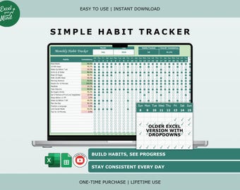 Simple Habit Tracker: Monthly Checkboxes and Automatic Consistency (Excel & Google Sheets)