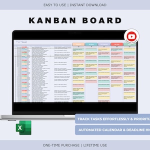 Kanban Board : Calendar Tracker With Priority Filters Excel