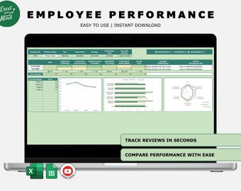 Employee Appraisal Tracker: Compare Reviews, Team Scores Automatically (Excel & Google Sheets)
