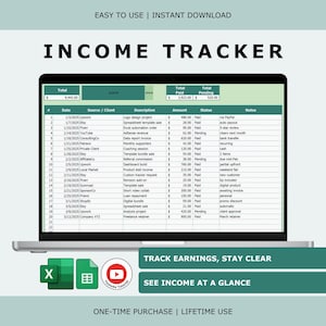Income Tracker: Simple One-Page Log (Excel & Google Sheets)