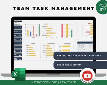 Team Manager | Employee Task Tracker Excel Template | Project Management tool | Team to Do Organizer | status update for leader