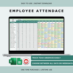 Närvarospårare: Månatligt kalenderinloggningssystem (Excel Google Sheets)